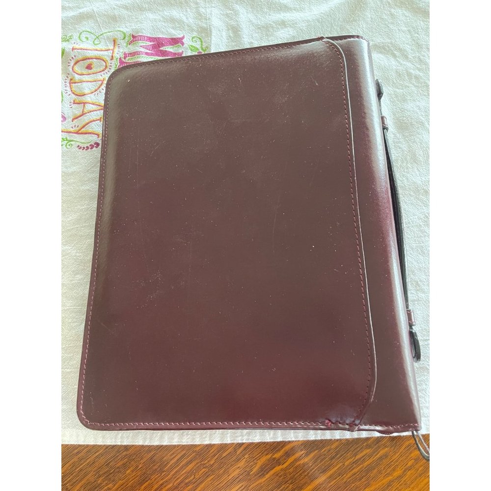 Daily Planner Leather Zipper Case Oxblood Three Ring - Picture 6 of 10